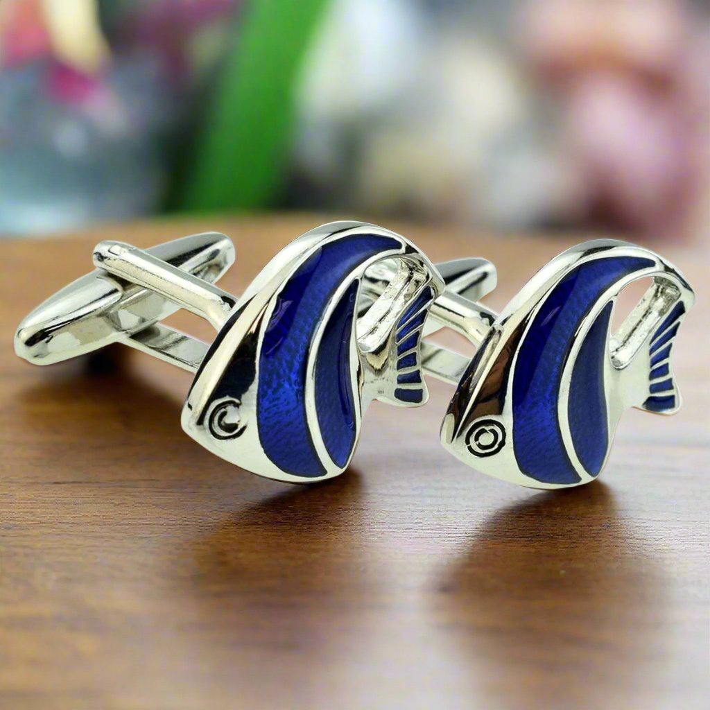 Blue Tropical Fish Cufflinks - The Great Gift Idea