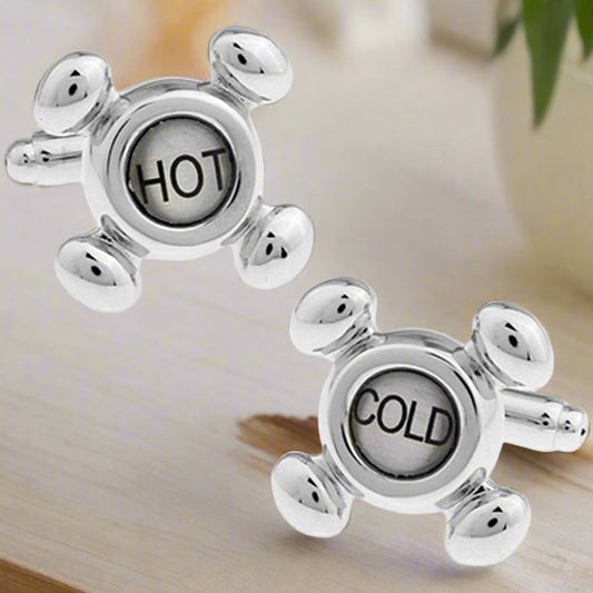 Hot and Cold Tap Cufflinks - The Great Gift Idea