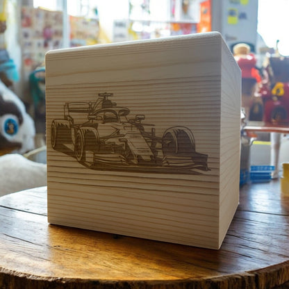 Personalised Racing Car Money Box – Perfect Piggy Bank for Kids