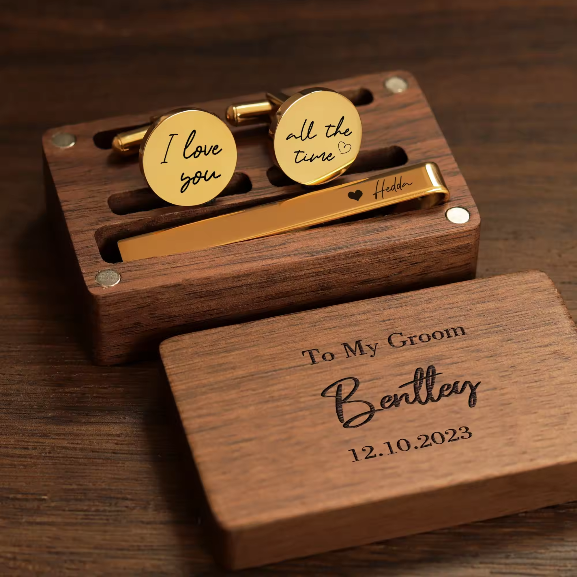 Personalised Cufflinks and Ties Clip Set - The Great Gift Idea