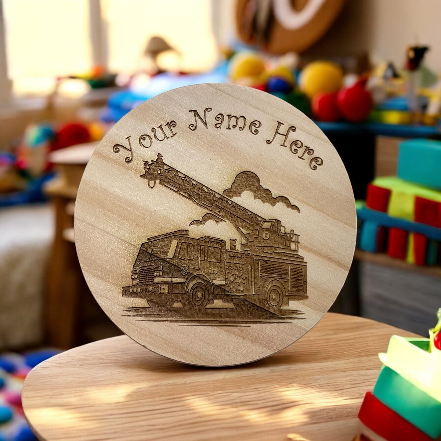 Personalised Fire Engine Coaster | The Great Gift Idea