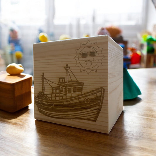 Personalised Wooden Boat Money Box