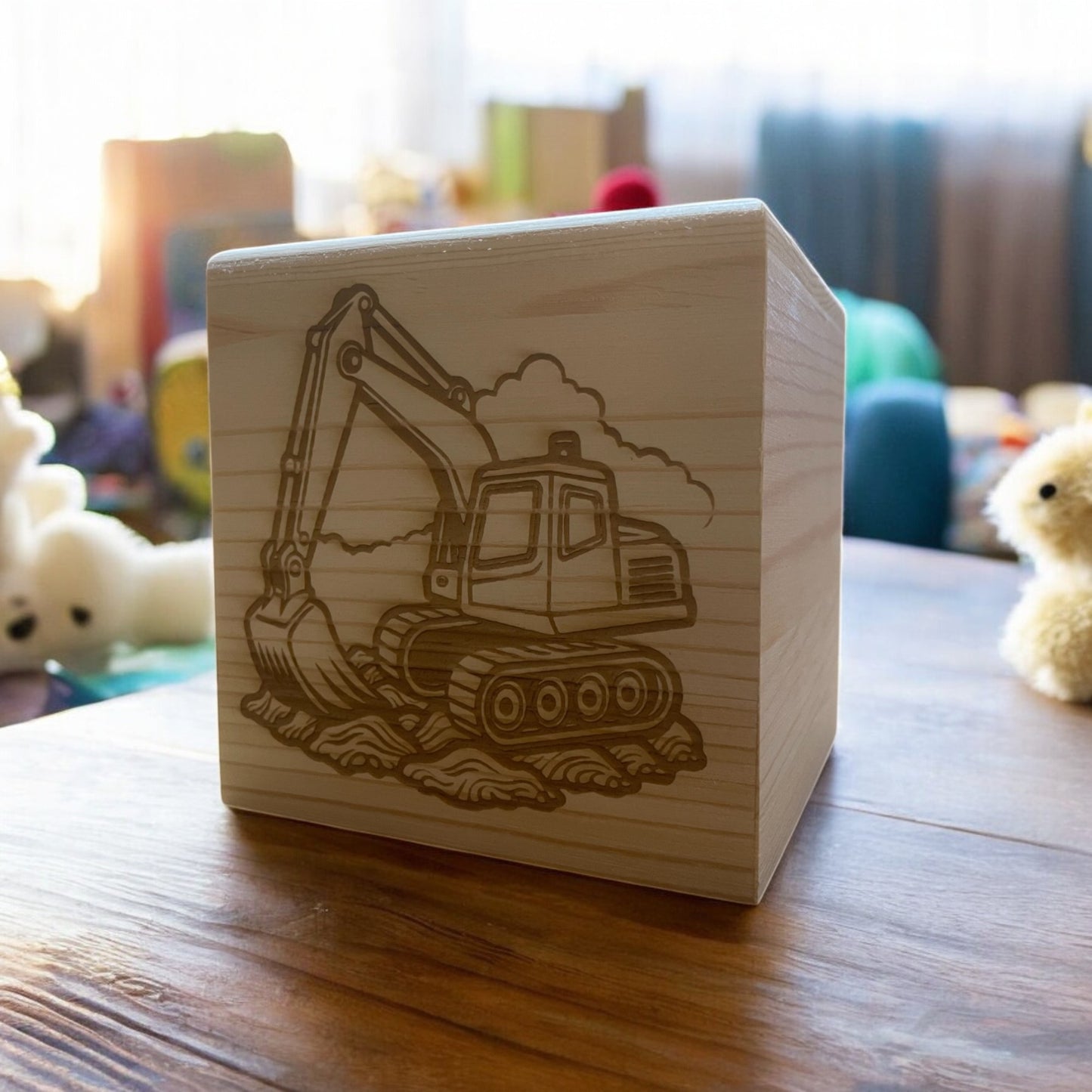 Personalised Wooden Digger Money Box | The Great Gift Idea