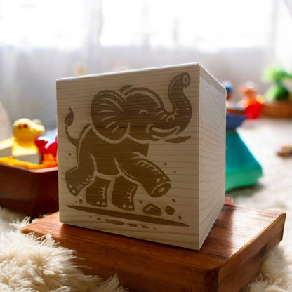 Personalised Wooden Elephant Money Box | The Great Gift Idea