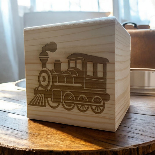 Personalised Wooden Train Money Box | The Great Gift Idea