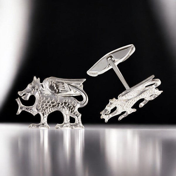 Sterling Silver Welsh Dragon Cufflinks | The Great Gift Idea